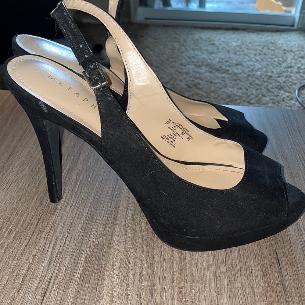 Black Open-Toed Heel
